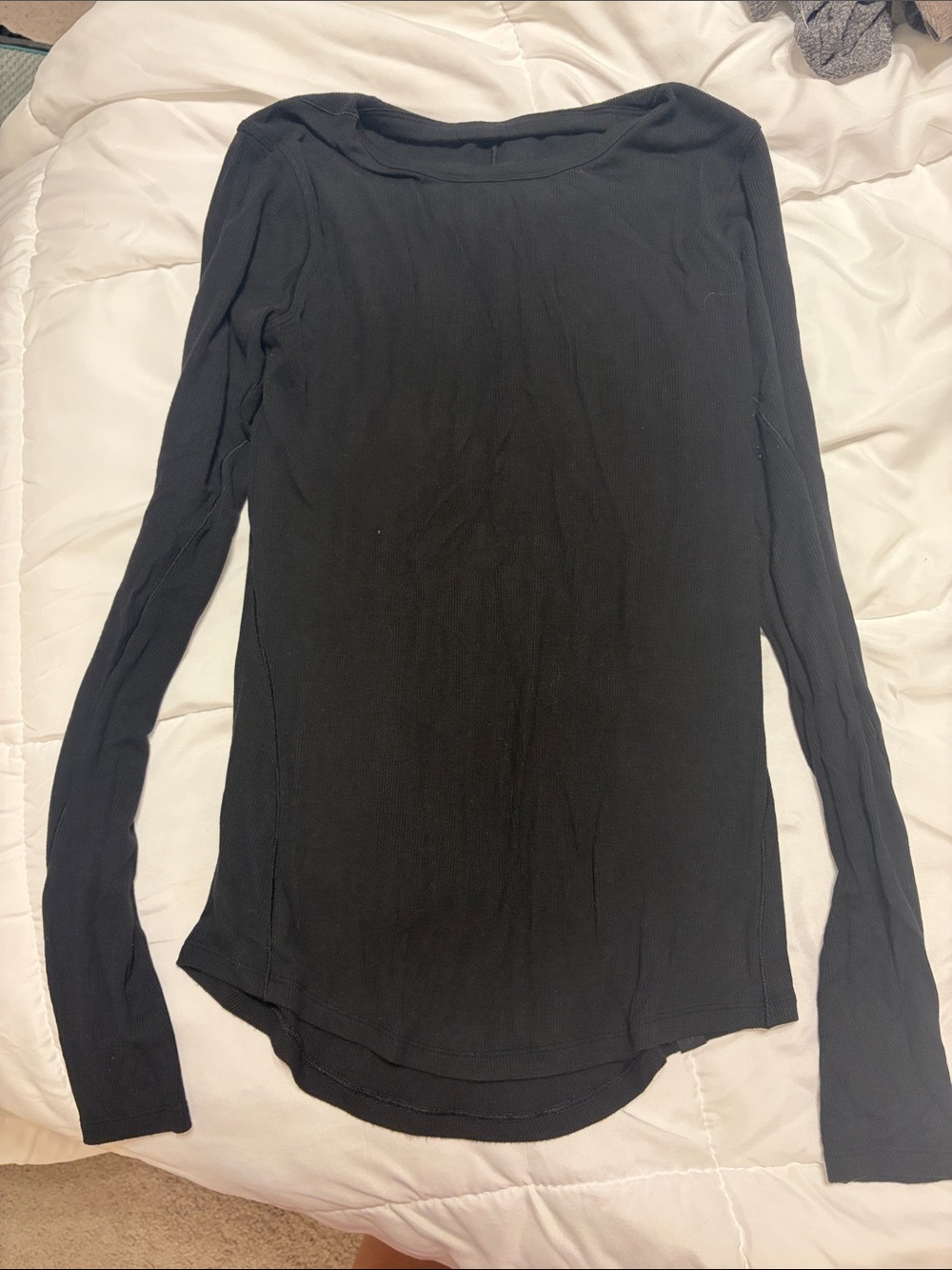 Womens Black Long-Sleeve Crewneck Top - Lululemon